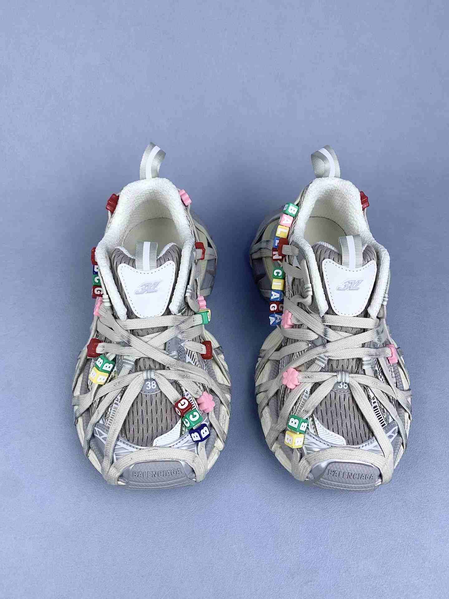 3XL Extreme Lace Sneaker in Eggshell/Multicolor