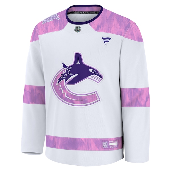 Vancouver Canucks  Hockey Fights Cancer Practice Jersey - White