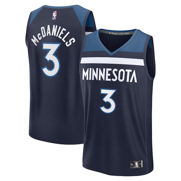 Jaden McDaniels Minnesota Timberwolves  Fast Break Replica Player Jersey - Icon Edition - Navy