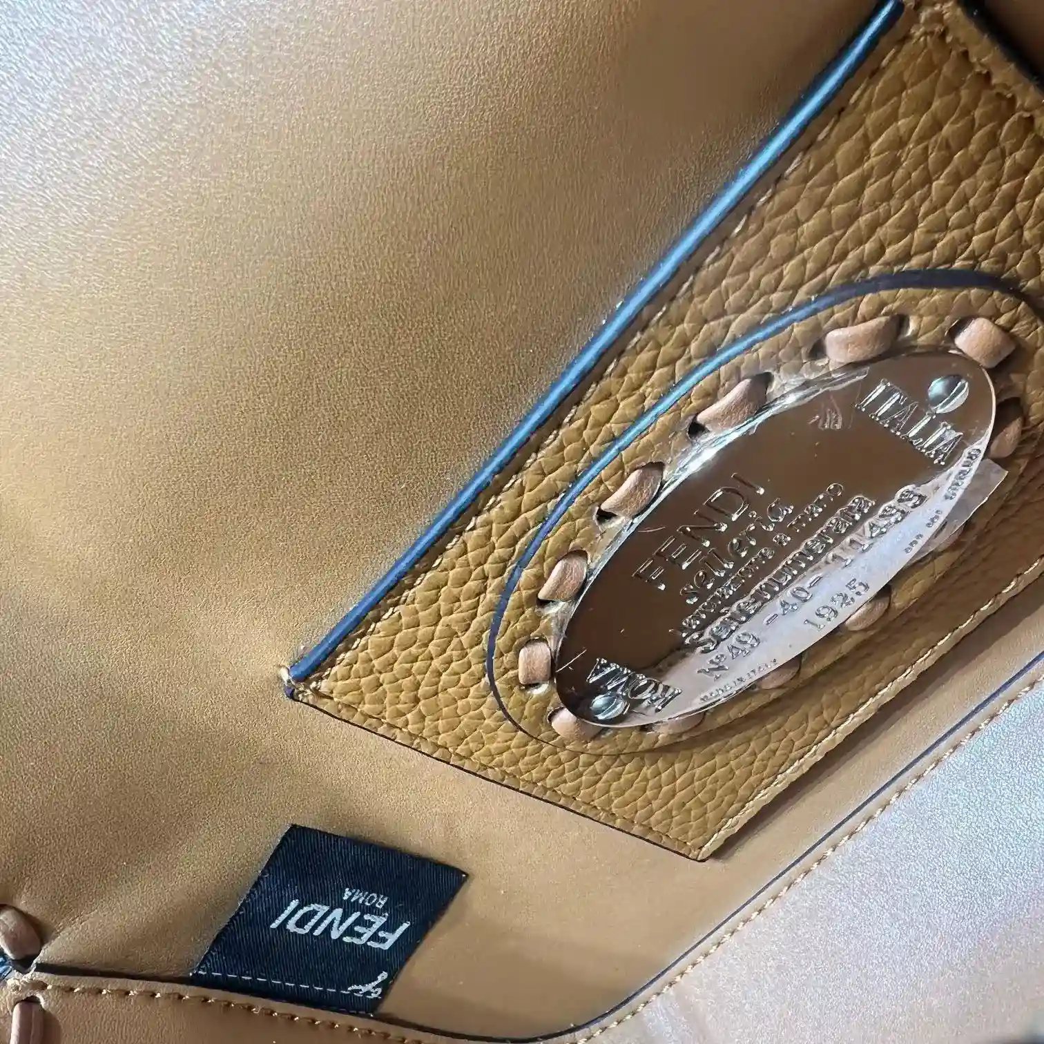 Fendi Brown Baguette Grained Leather Shoulder Bag product photo from LabelPicks