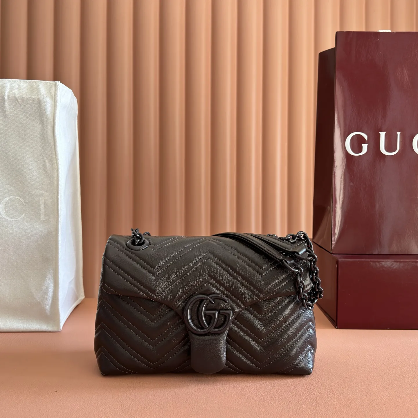 Gucci Brown Marmont GG Supreme Canvas Shoulder Bag product photo from LabelPicks