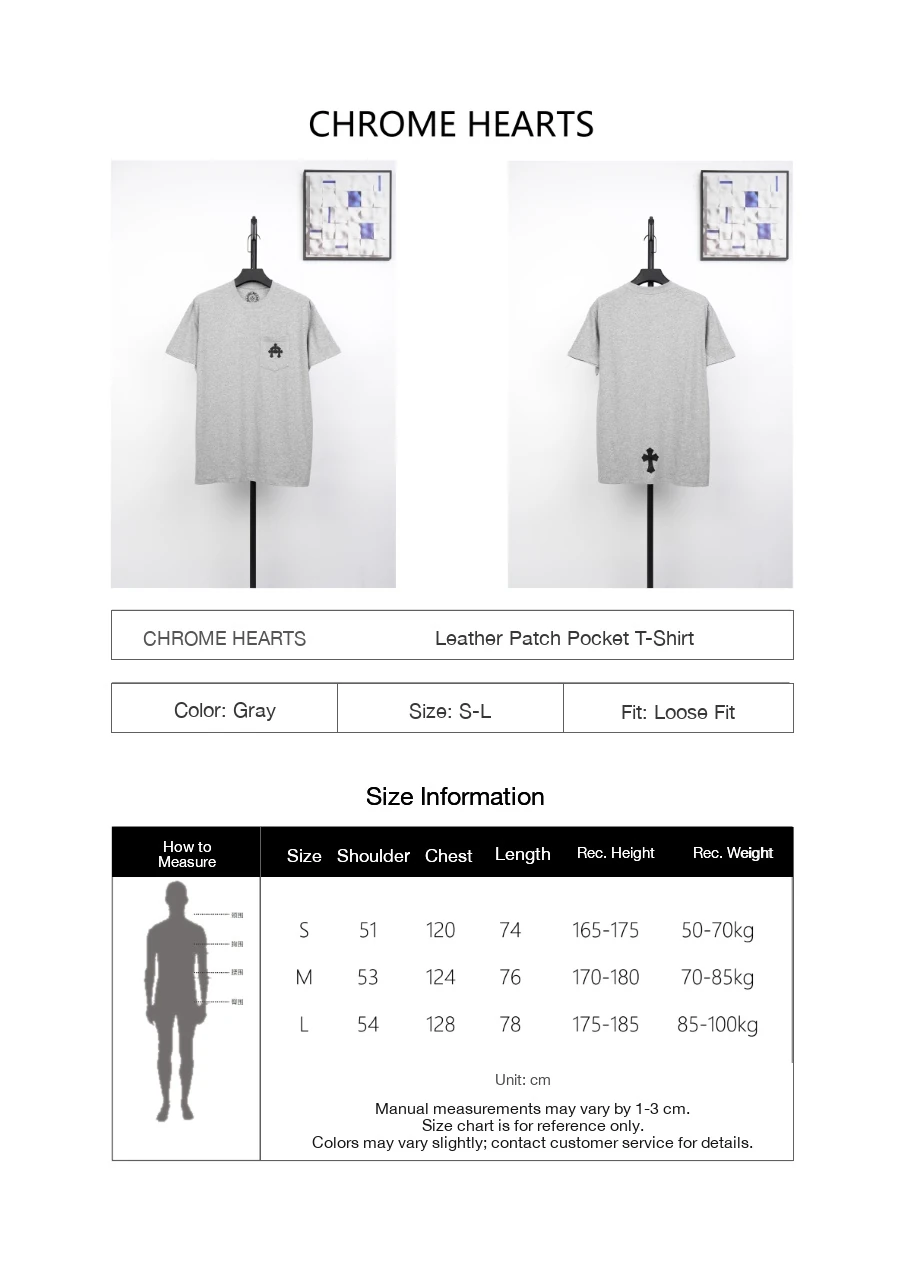 Chrome Hearts Grey Pocket Cross Leather Label T-Shirt product photo from LabelPicks