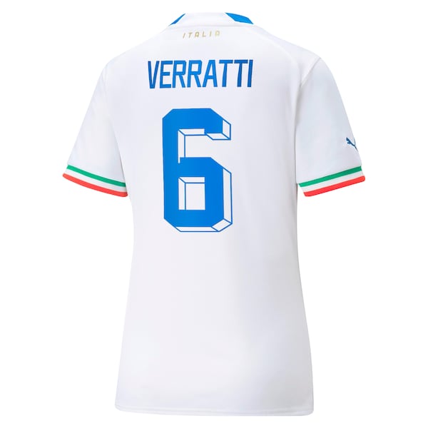 Marco Verratti Italy National Team Puma Women's 2022/23 Away Replica Player Jersey - White