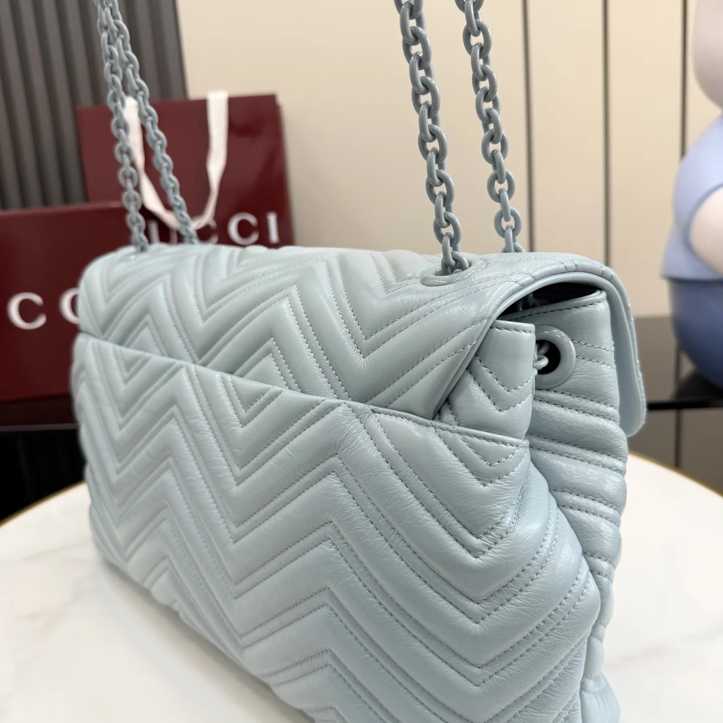 Gucci Blue Marmont GG Supreme Canvas Shoulder Bag product photo from LabelPicks