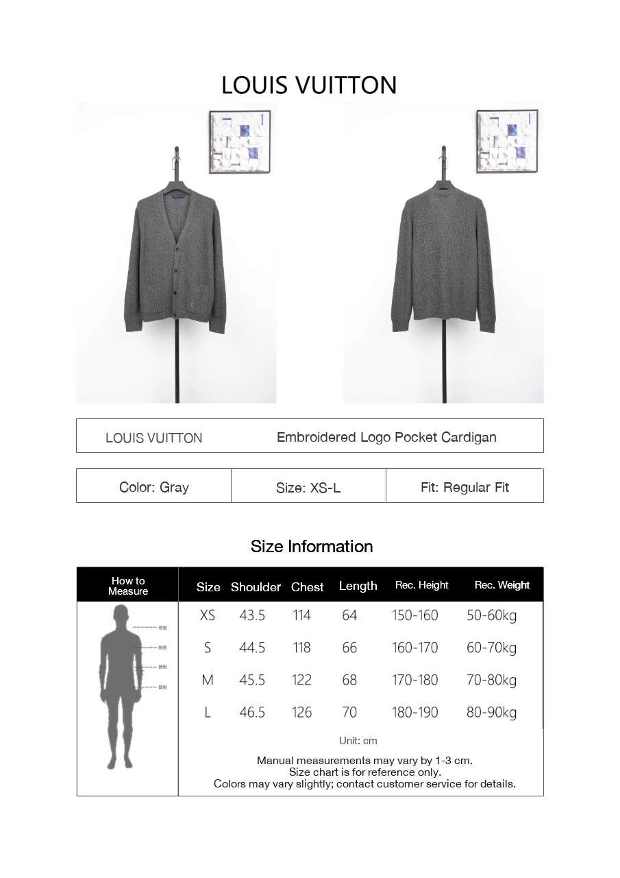 Louis Vuitton Grey Cashmere Feel Knit Cardigan product photo from LabelPicks