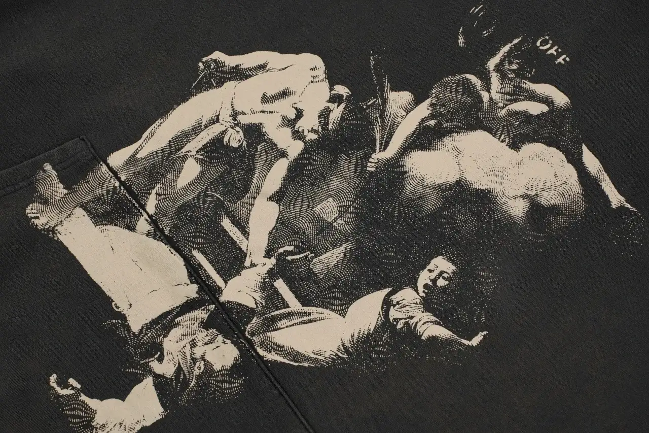 Off-White Black Saint Matthew Painting Graphic Hoodie product photo from LabelPicks