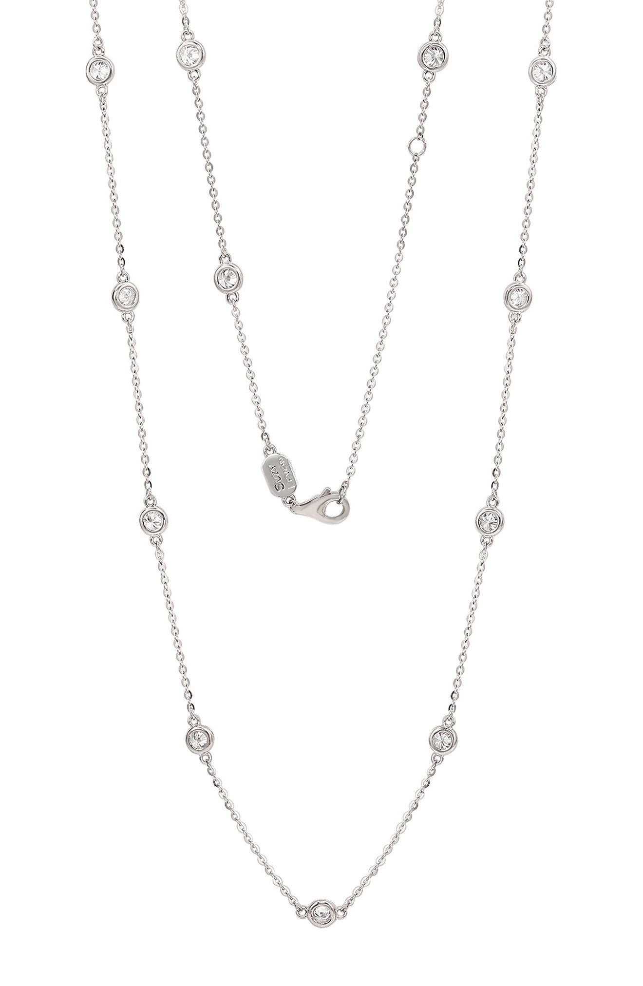SUZY LEVIAN 14K Gold Diamond Station Chain Necklace - 0.80ct.