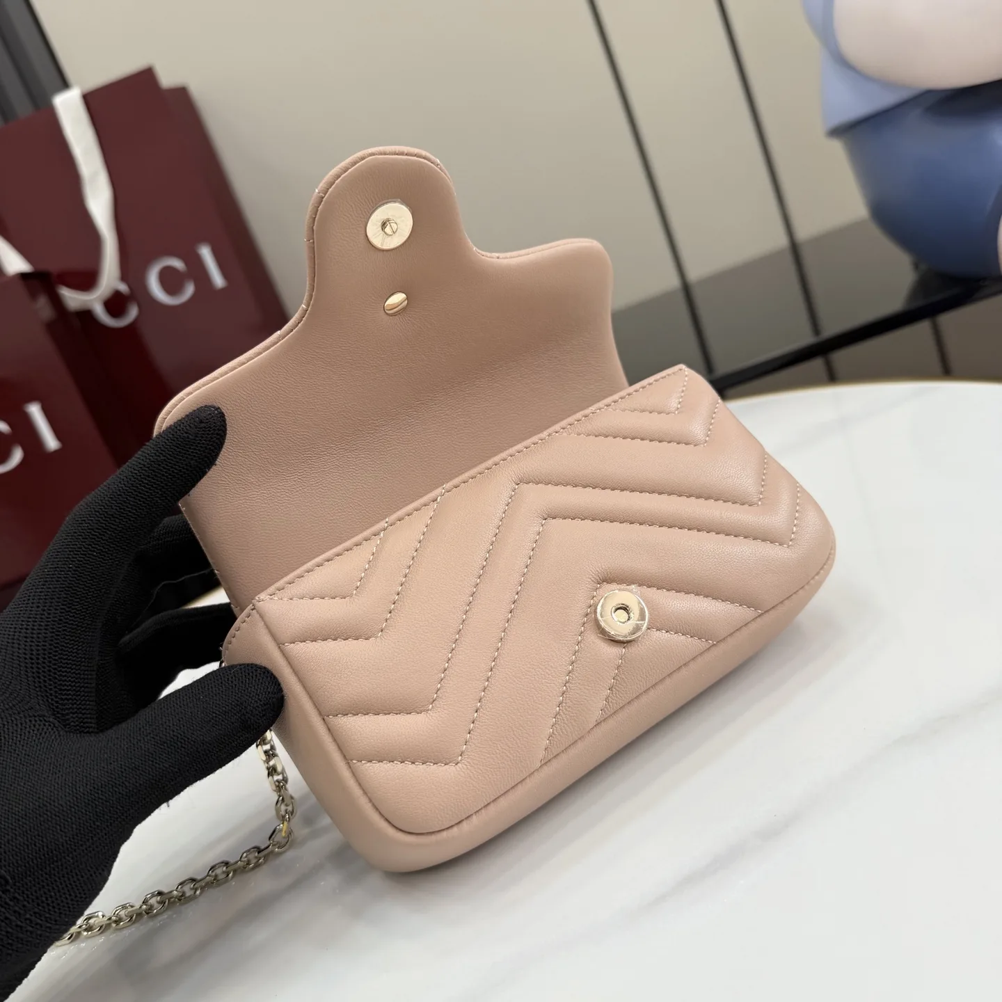 Gucci Pink Marmont GG Supreme Canvas Crossbody Bag product photo from LabelPicks