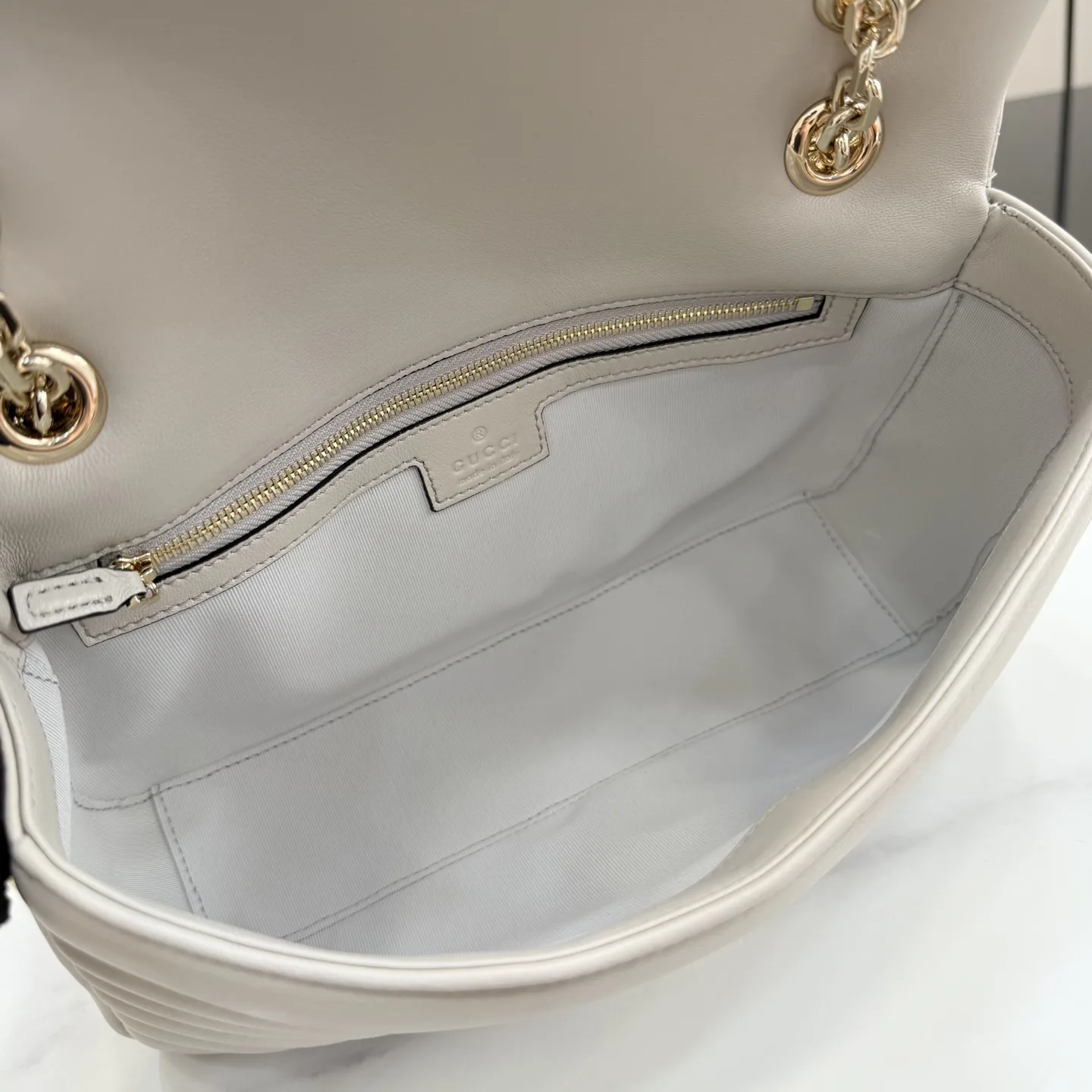 Gucci Marmont Grey GG Supreme Canvas Shoulder Bag product photo from LabelPicks