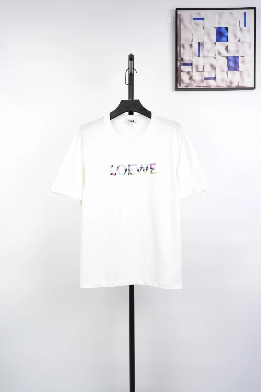 LOEWE White Gradient Logo Embroidered T-Shirt product photo from LabelPicks