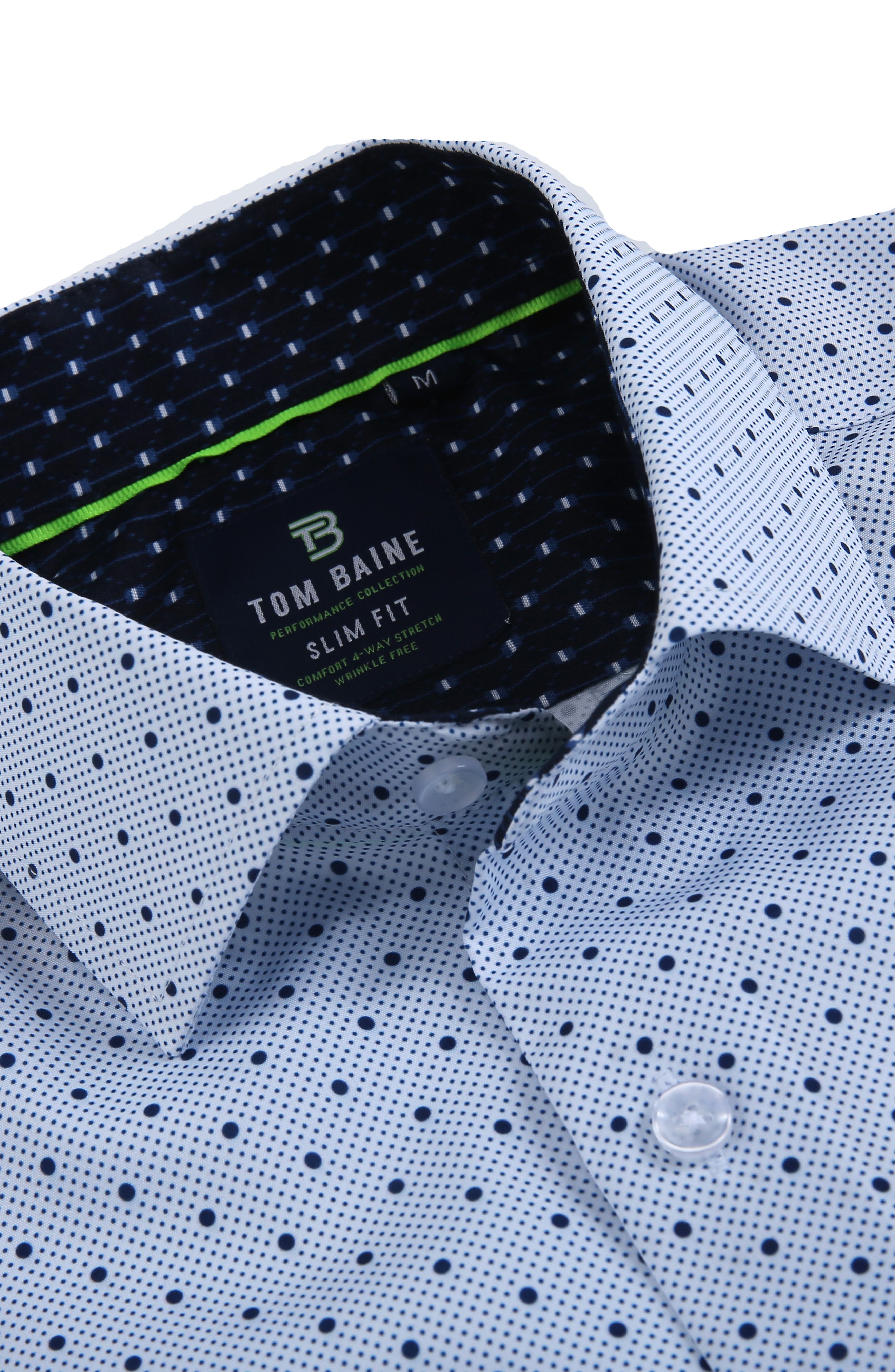 TOM BAINE Slim Fit Performance Short Sleeve Button-Up Shirt