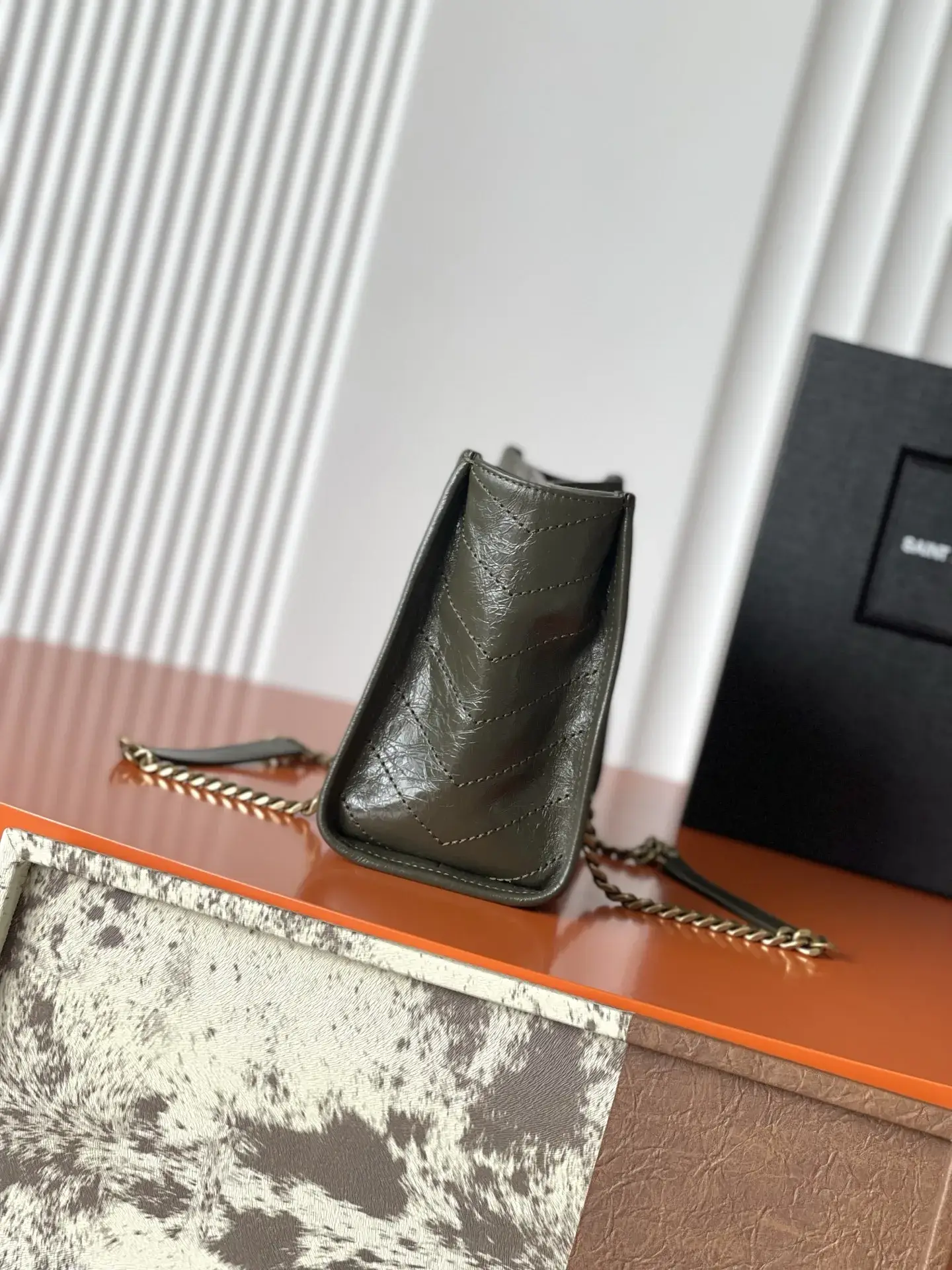 Saint Laurent Niki Green Calfskin Tote Bag product photo from LabelPicks