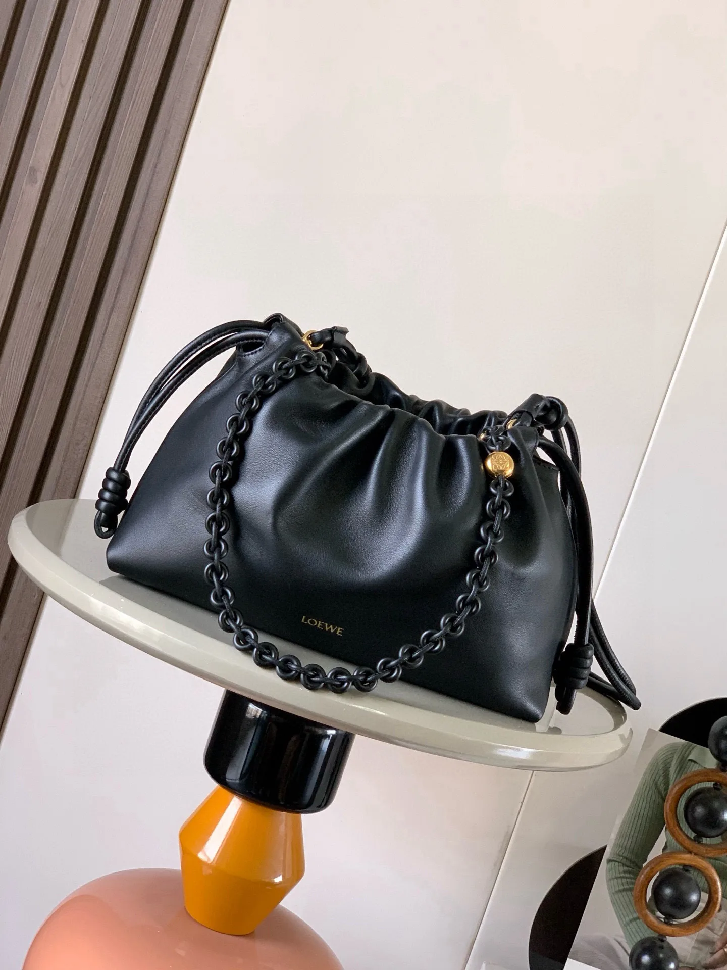 Loewe Black Flamenco Suede Leather Bucket Bag product photo from LabelPicks