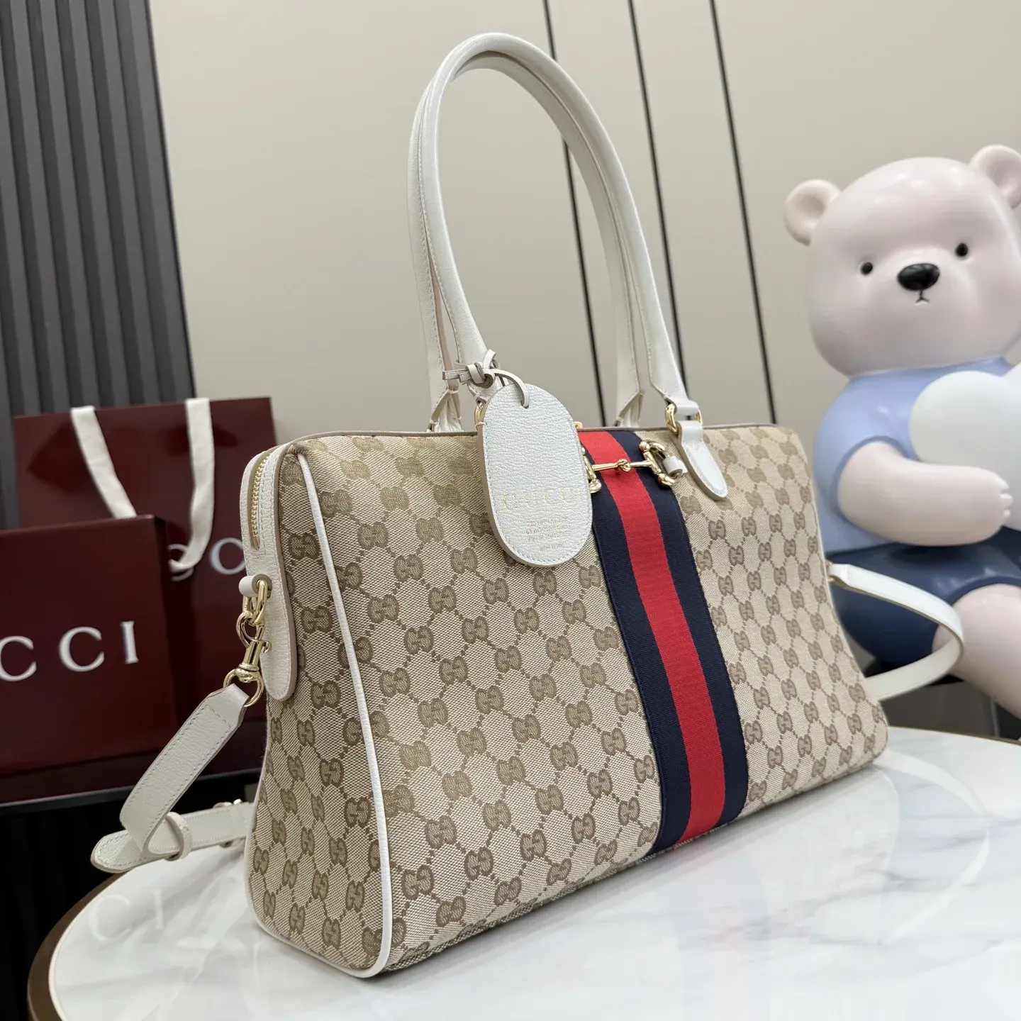Gucci White Quilted Leather Top Handle Bag product photo from LabelPicks