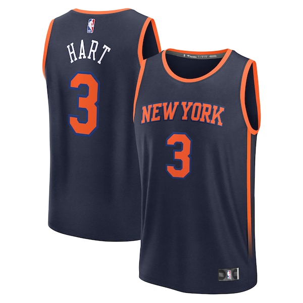 Josh Hart New York Knicks  Fast Break Replica Player Jersey - Statement Edition - Navy
