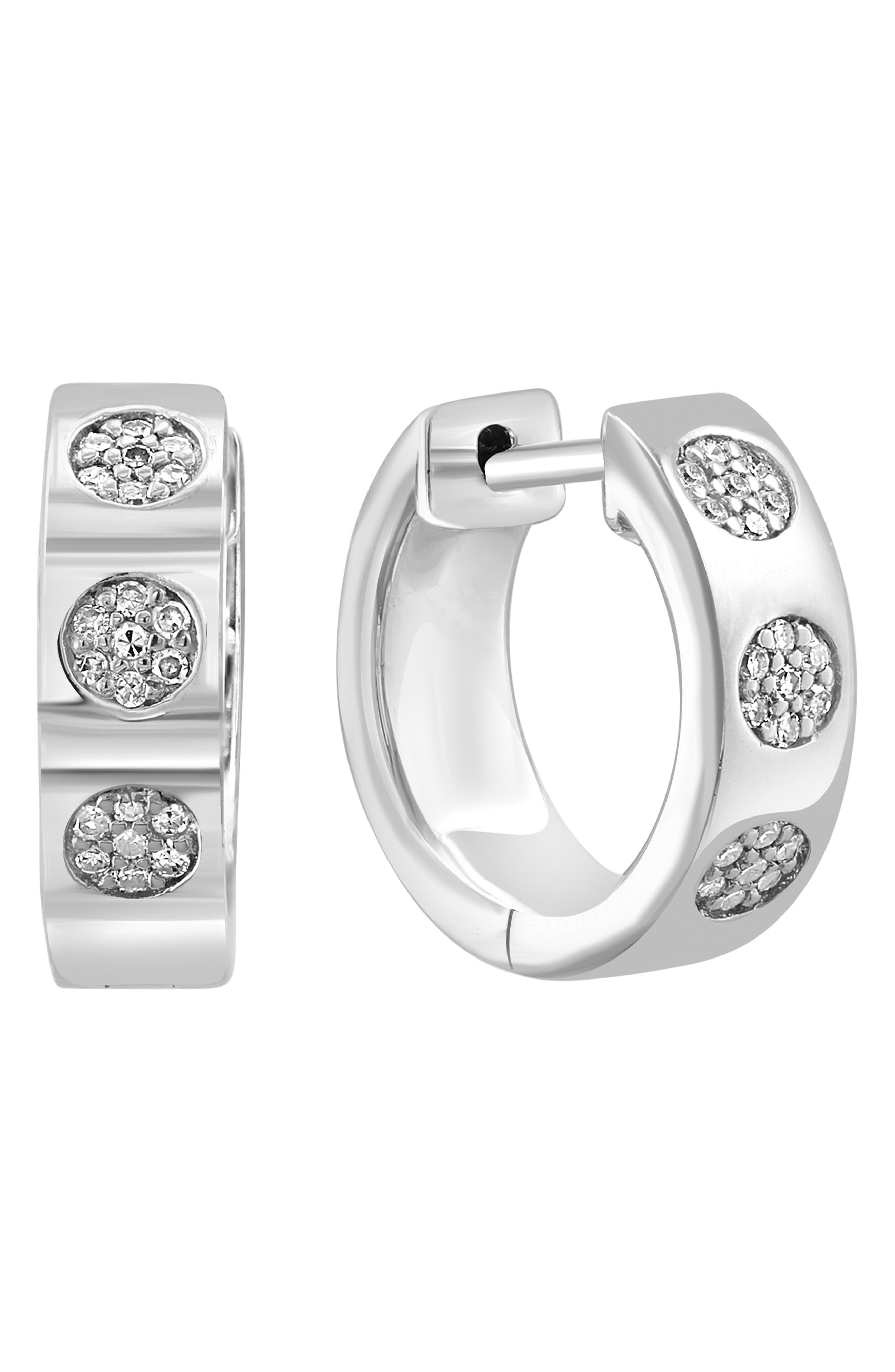EFFY Sterling Silver Diamond Hoop Earrings - 0.12ct.