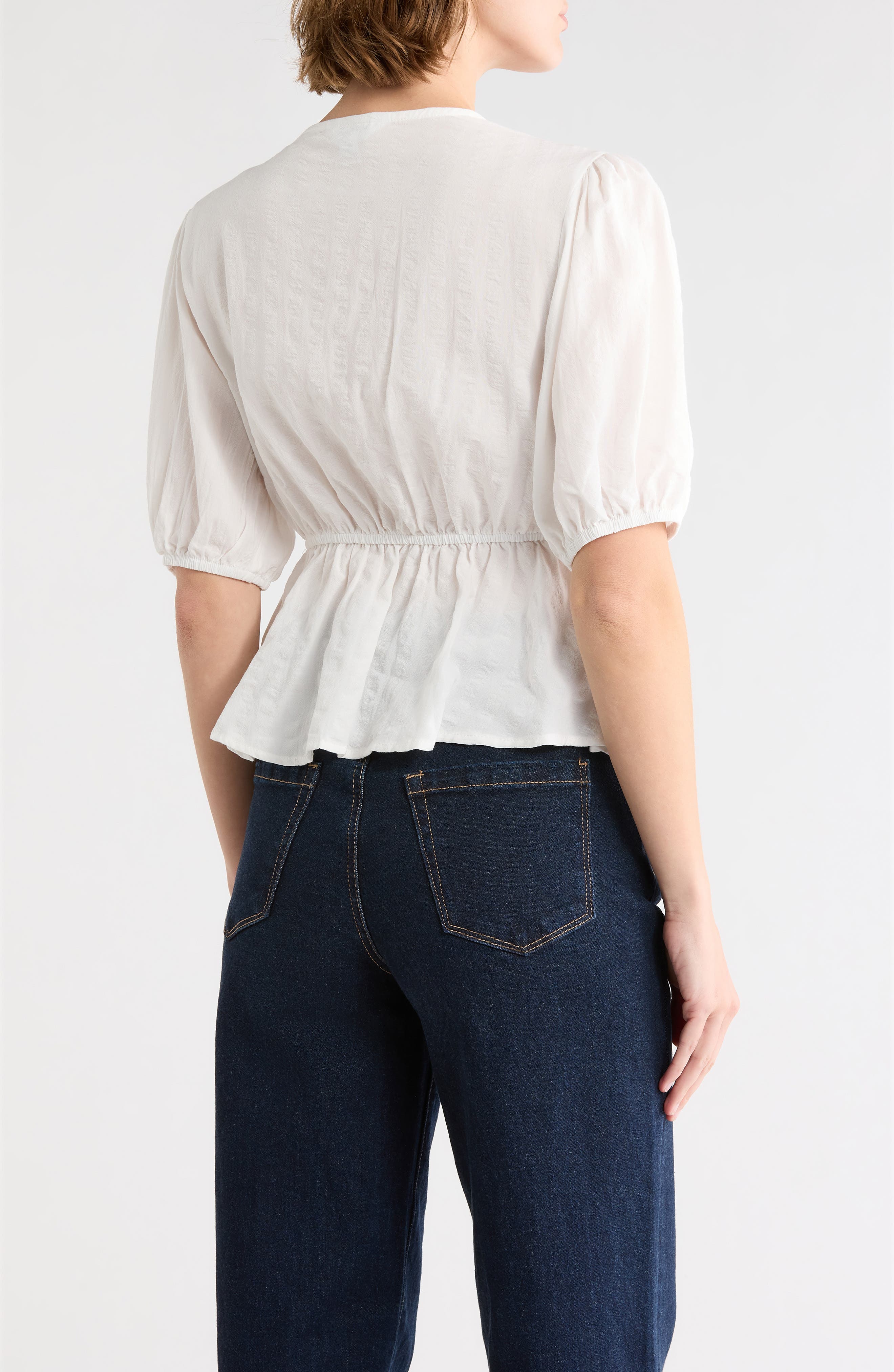 Vigoss V-Neck Peasant Top