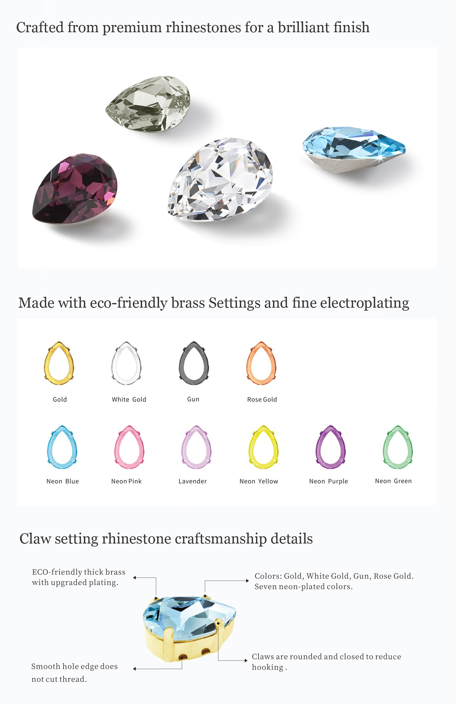 Rhinestones with Metal Settings - quality advantage