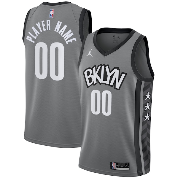 Brooklyn Nets Jordan Brand Swingman Custom Jersey - Statement Edition - Gray