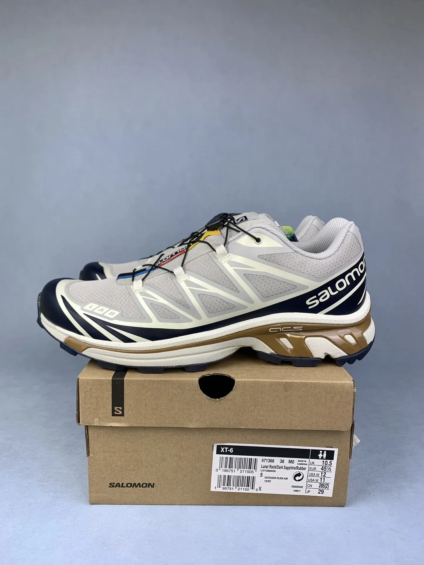 Salomon XT-6 “Lunar Rock Dark Sapphire” Shoes product photo from LabelPicks