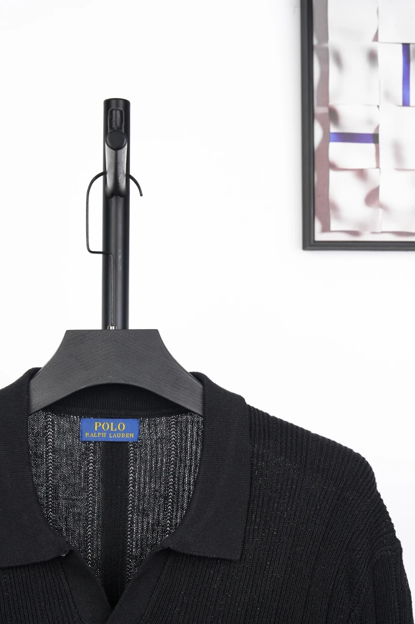 Ralph Lauren Black Pony Embroidered Linen Cotton Polo Shirt product photo from LabelPicks