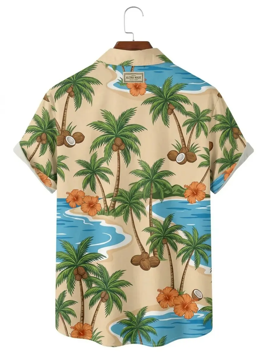 Men's printed shirts Coconut Palm Beach Aloha Shirt