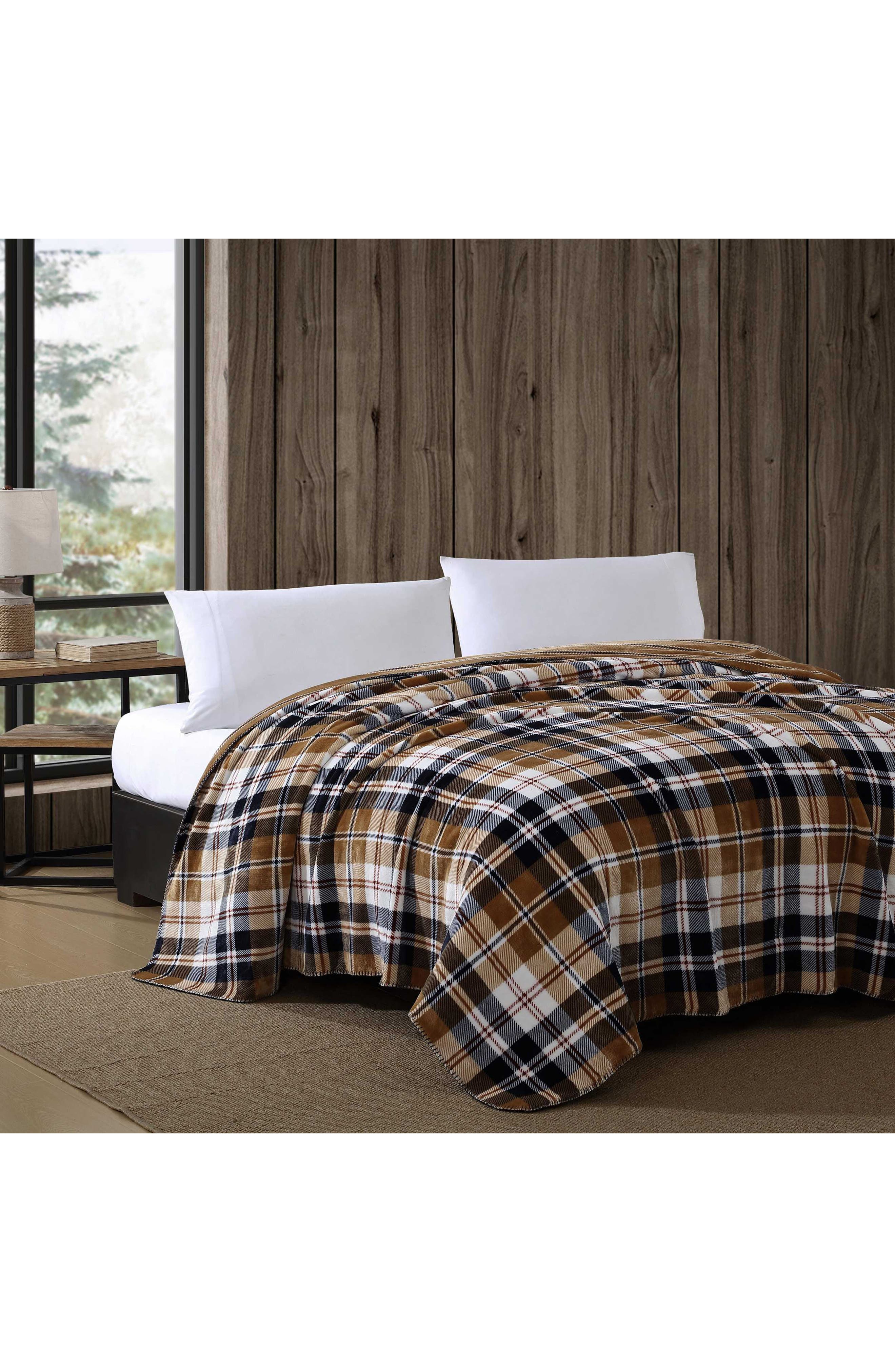 Eddie Bauer Trailhead Plaid Reversible Fleece Blanket