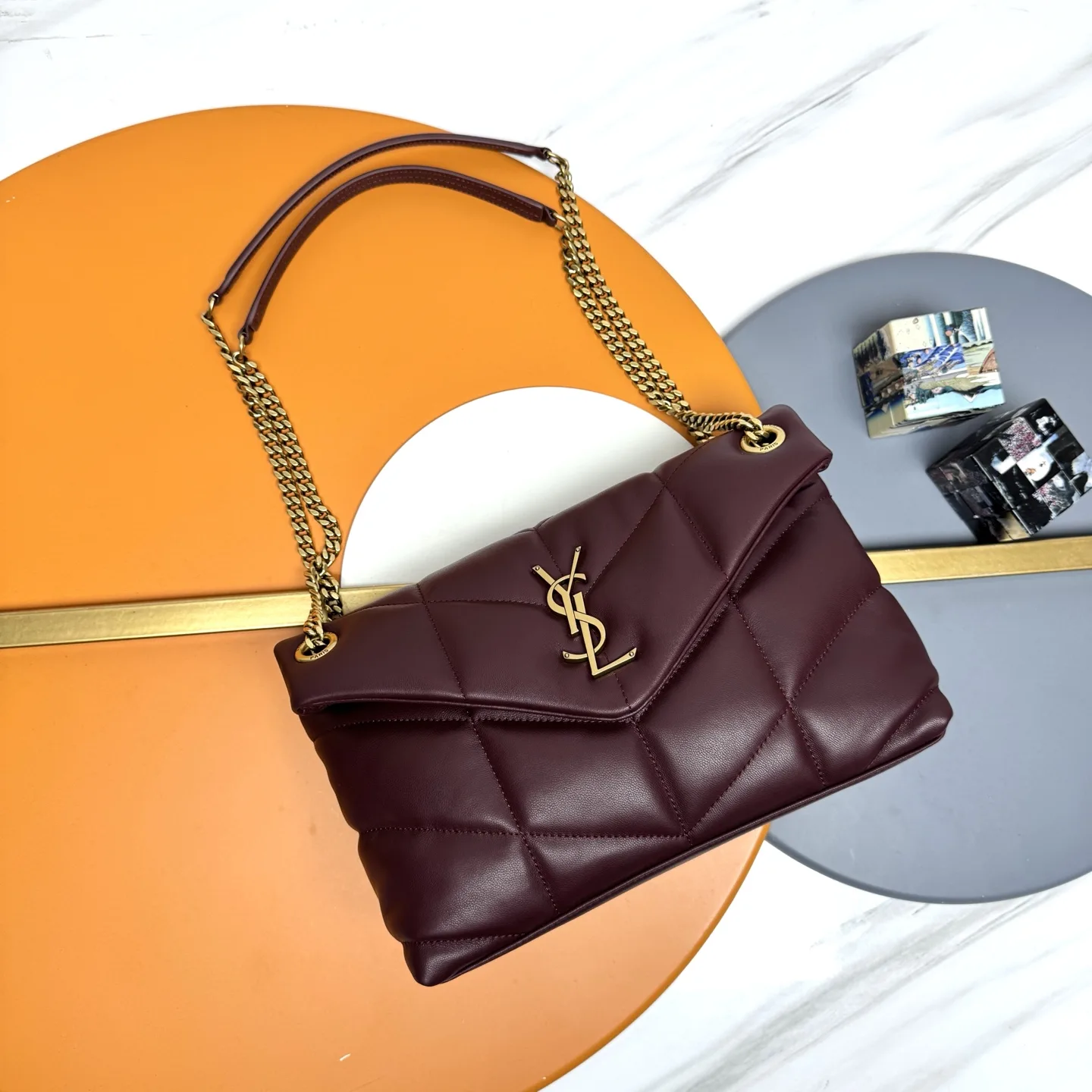 Saint Laurent Loulou Burgundy Quilted Leather Shoulder Bag product photo from LabelPicks