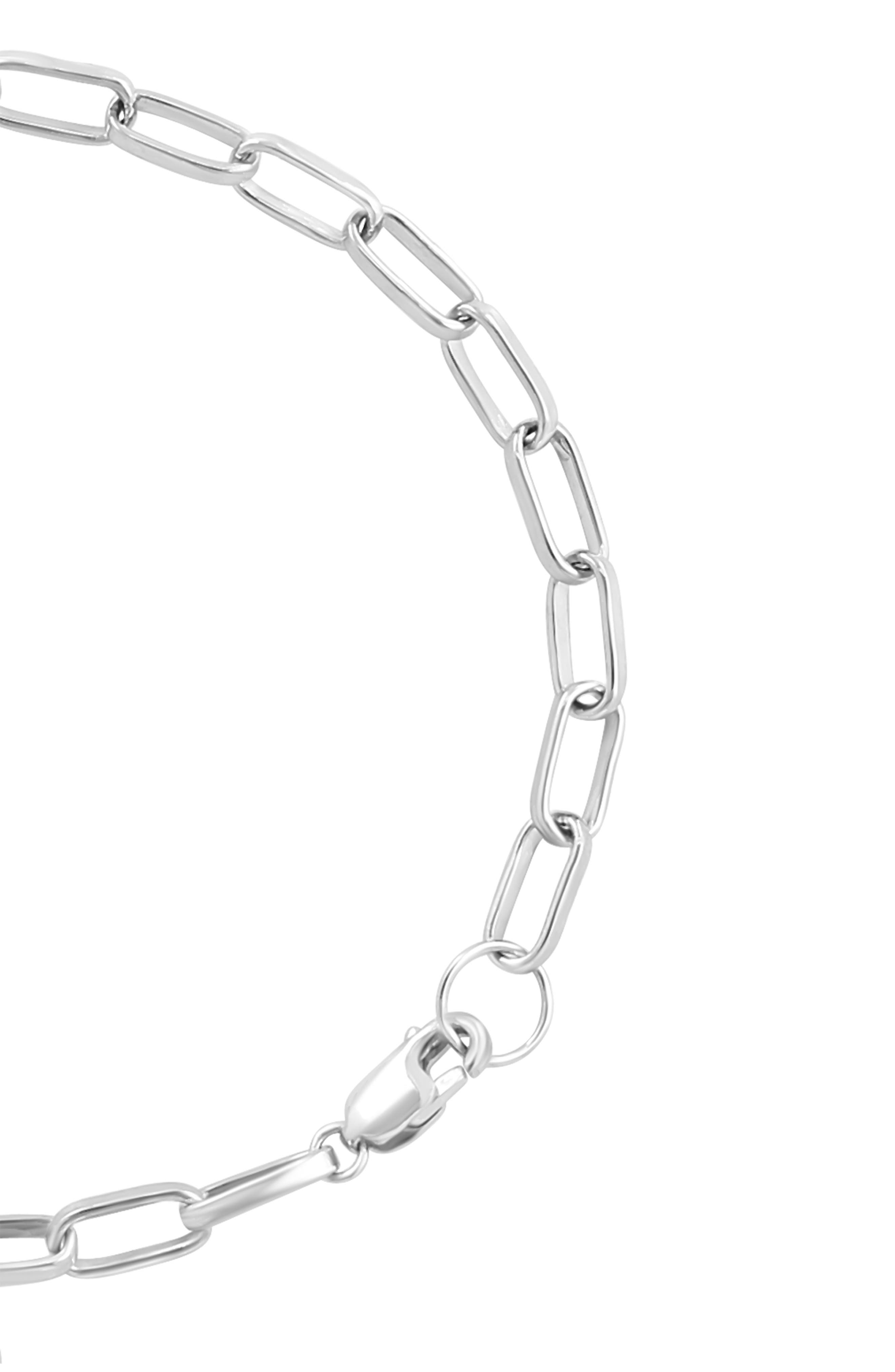 EFFY Sterling Silver Pavé Diamond Lock Charm Bracelet - 0.14ct.