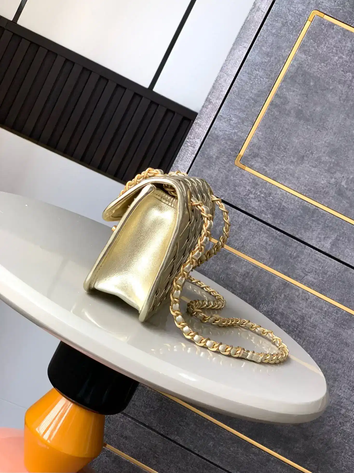 Chanel Woven Leather Classic Flap Shoulder Bag product photo from LabelPicks