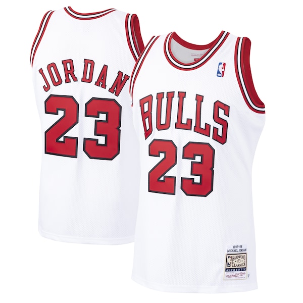 Michael Jordan Chicago Bulls 1997/98 Hardwood Classics Authentic Jersey - White/Black/Scarlet