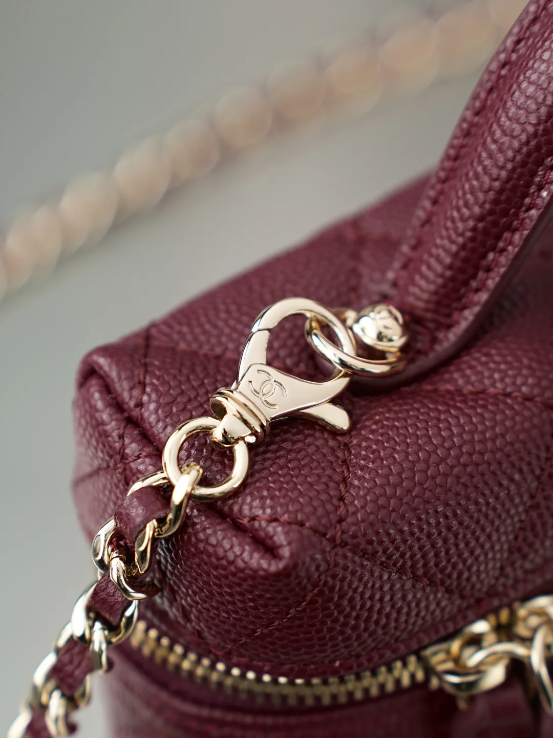 Chanel Burgundy Quilted Leather Top Handle Bag product photo from LabelPicks