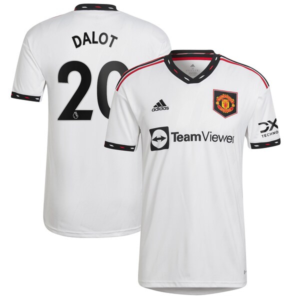 Diogo Dalot Manchester United adidas 2022/23 Away Replica Player Jersey - White