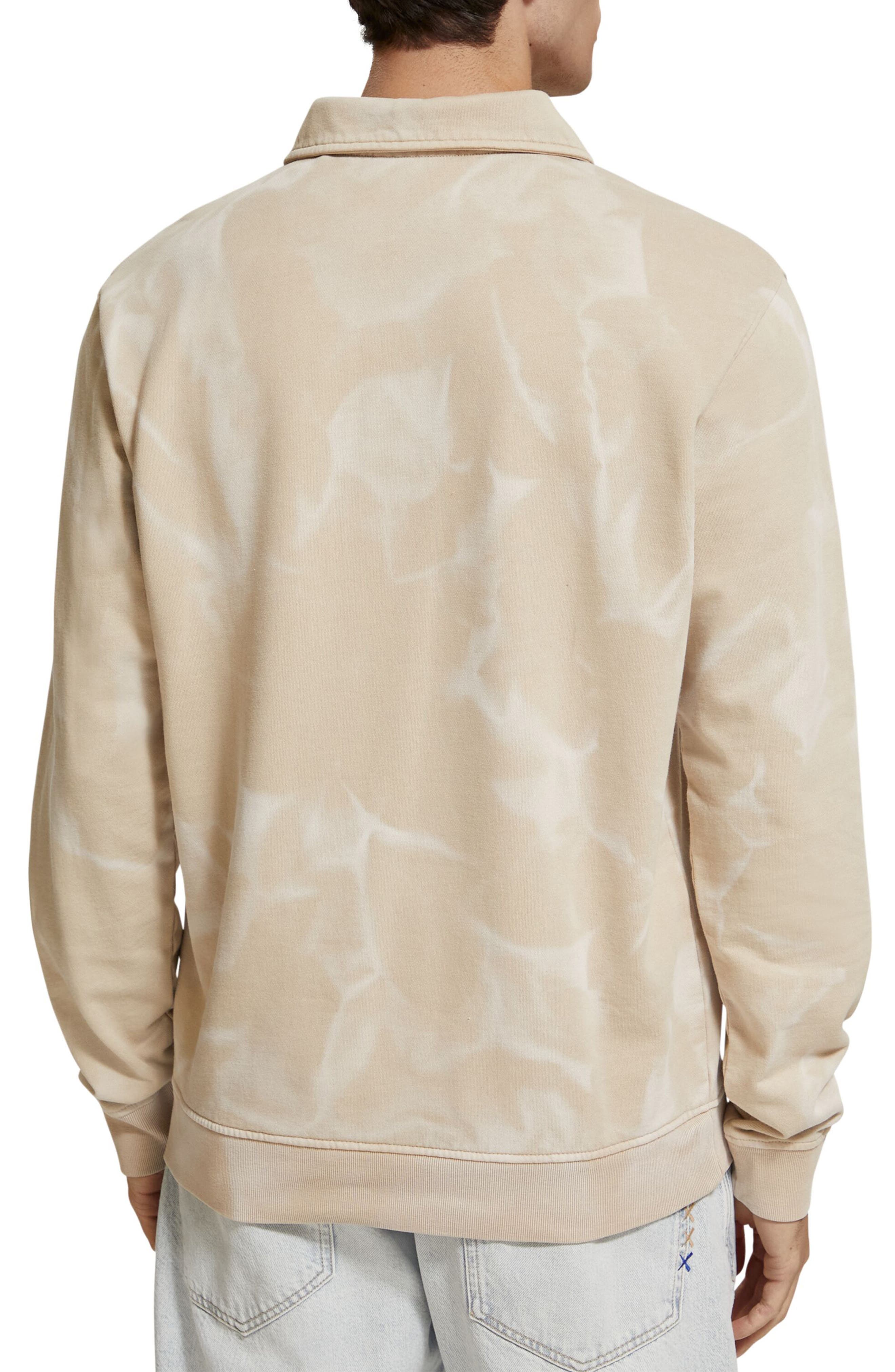Scotch & Soda Washed Polo Collar Sweatshirt