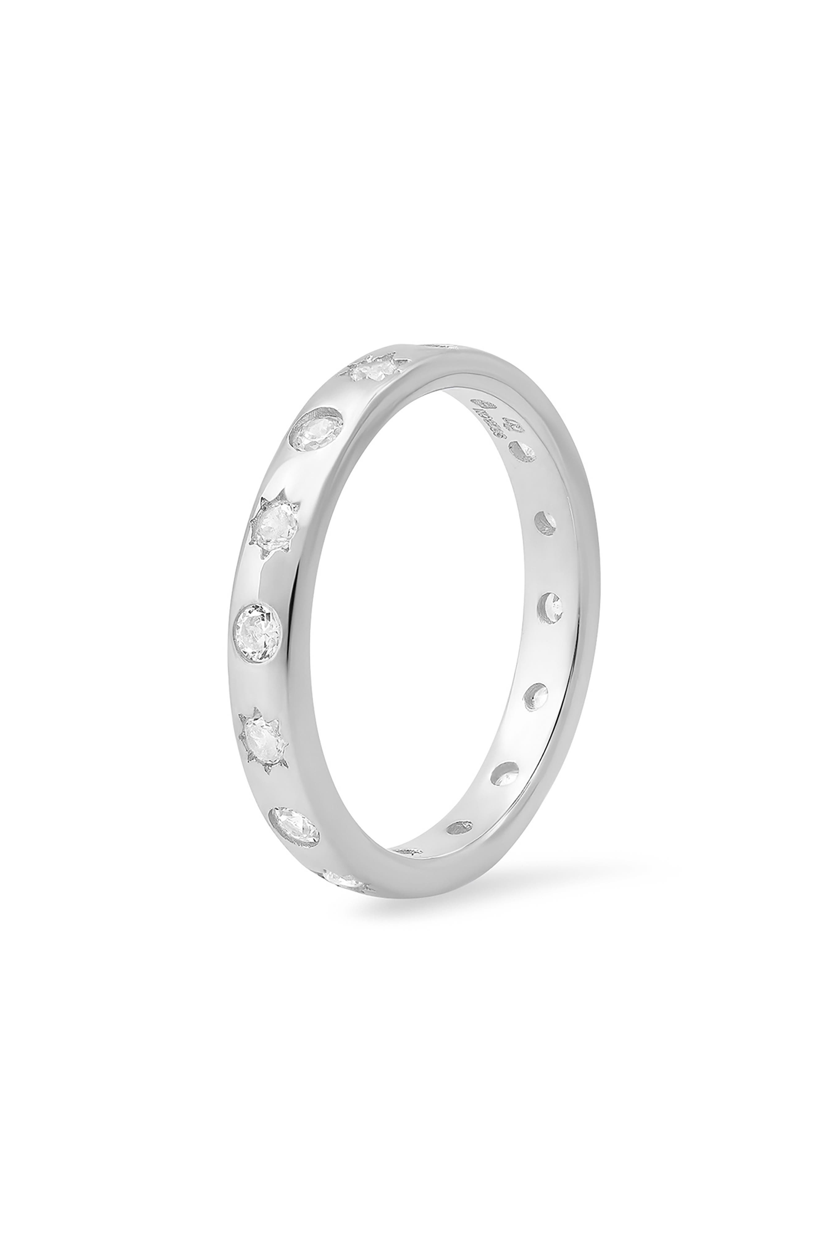 Queen Jewels Sterling Silver Celestial Cubic Zirconia Band Ring