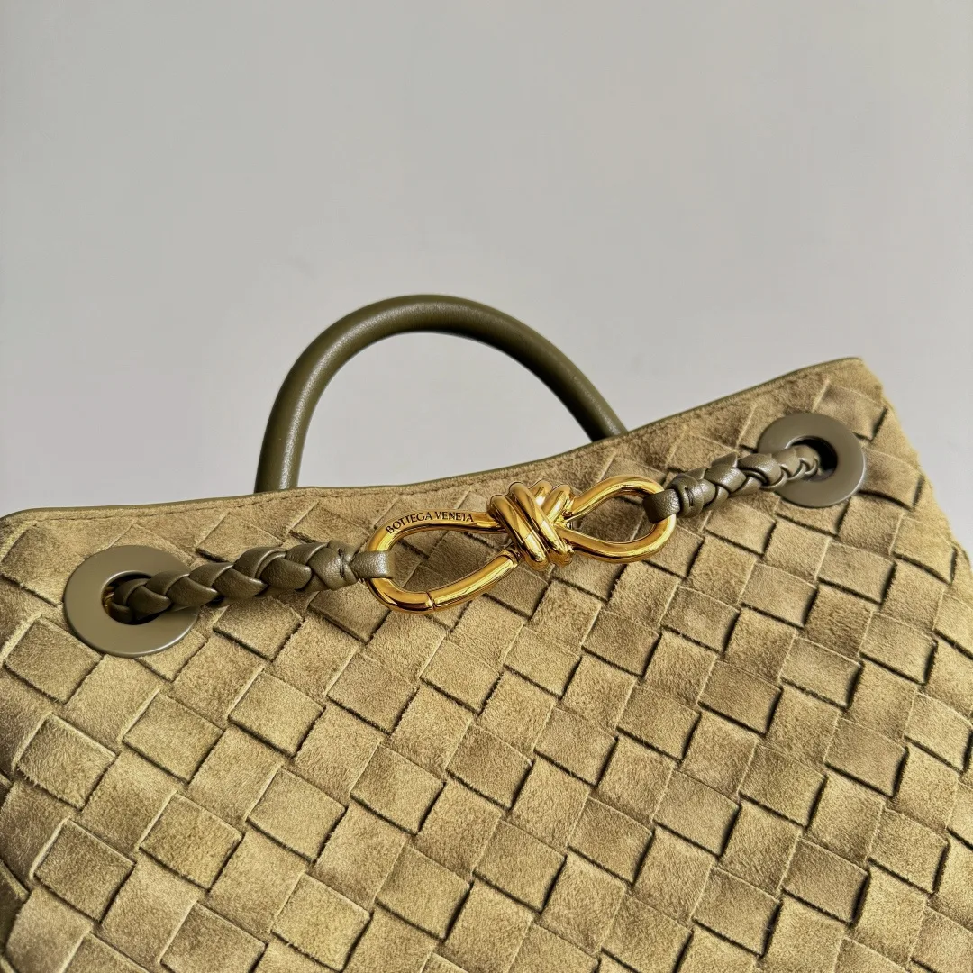 Bottega Veneta Andiamo White Intrecciato Woven Leather Top Handle Bag product photo from LabelPicks