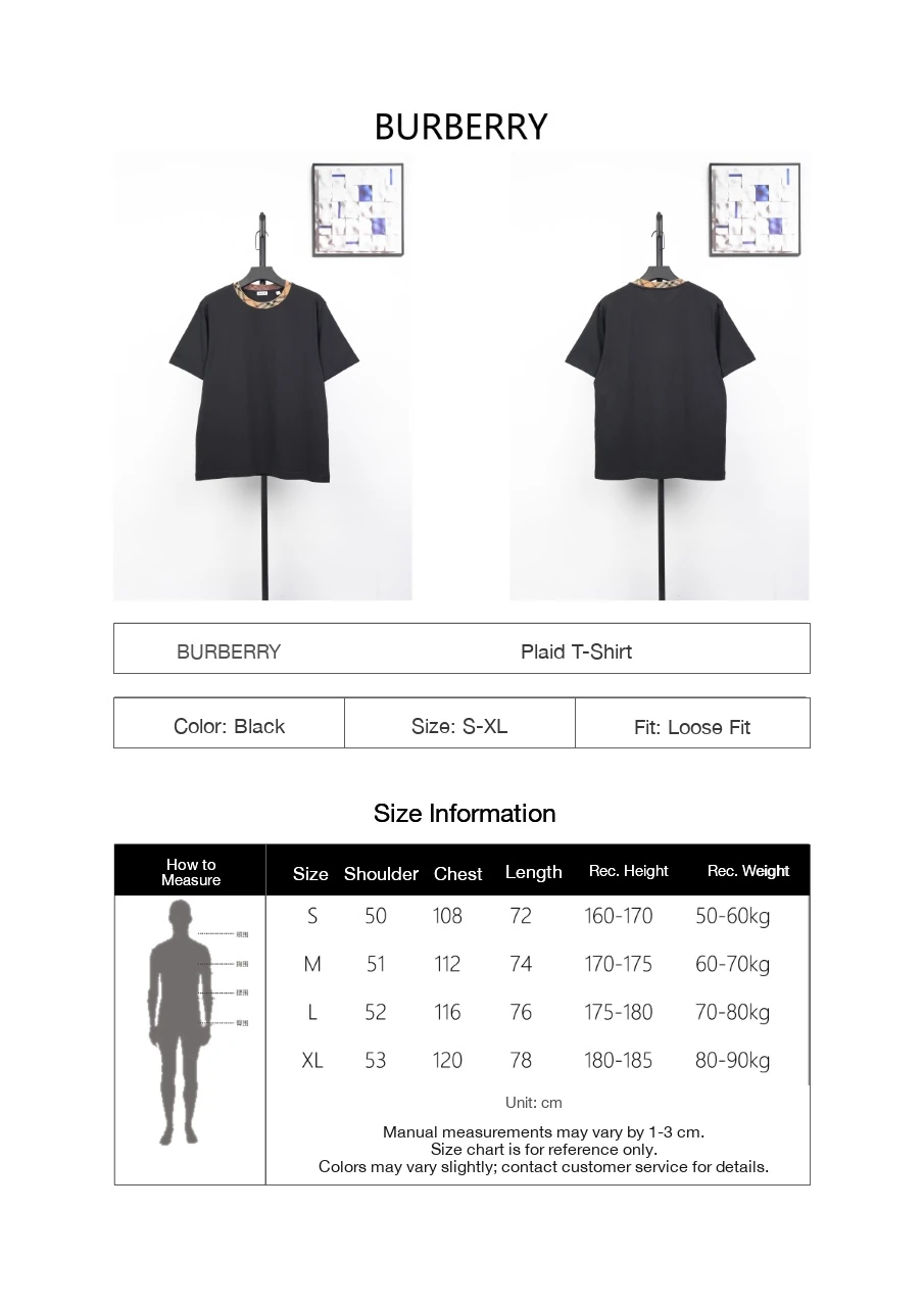 Burberry Black Check Collar Crewneck T-Shirt product photo from LabelPicks
