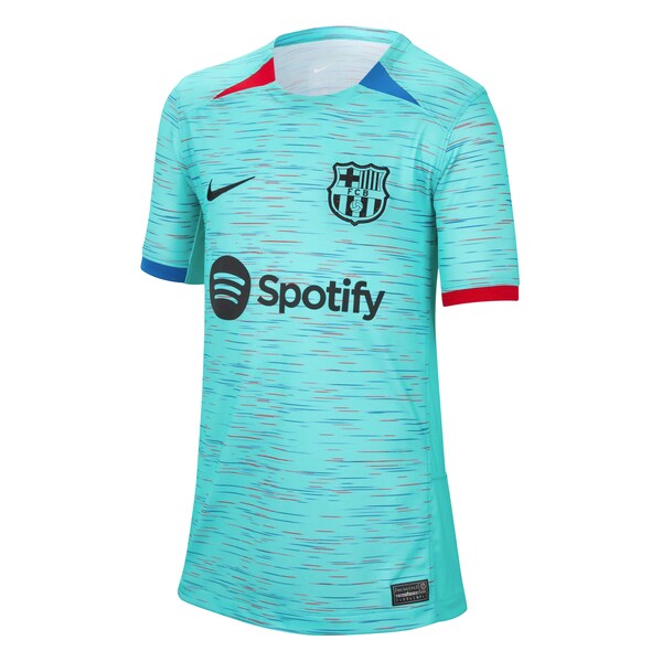 Barcelona Nike Youth 2023/24 Third Custom Replica Jersey - Aqua