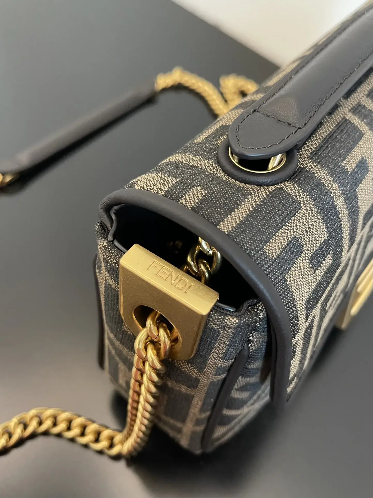 Fendi Brown Baguette Monogram Canvas Crossbody Bag product photo from LabelPicks