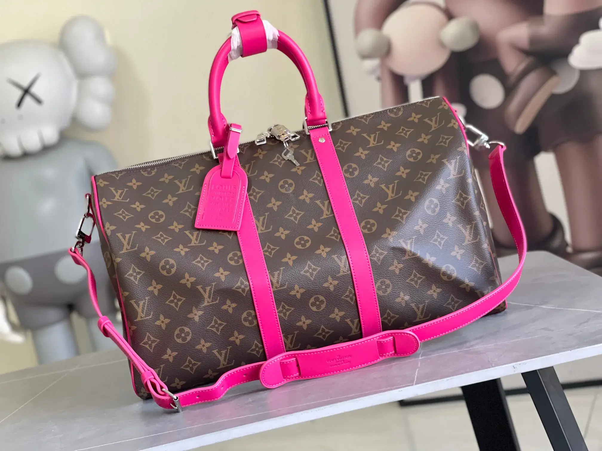 Louis Vuitton Red Keepall Monogram Canvas Tote Bag product photo from LabelPicks