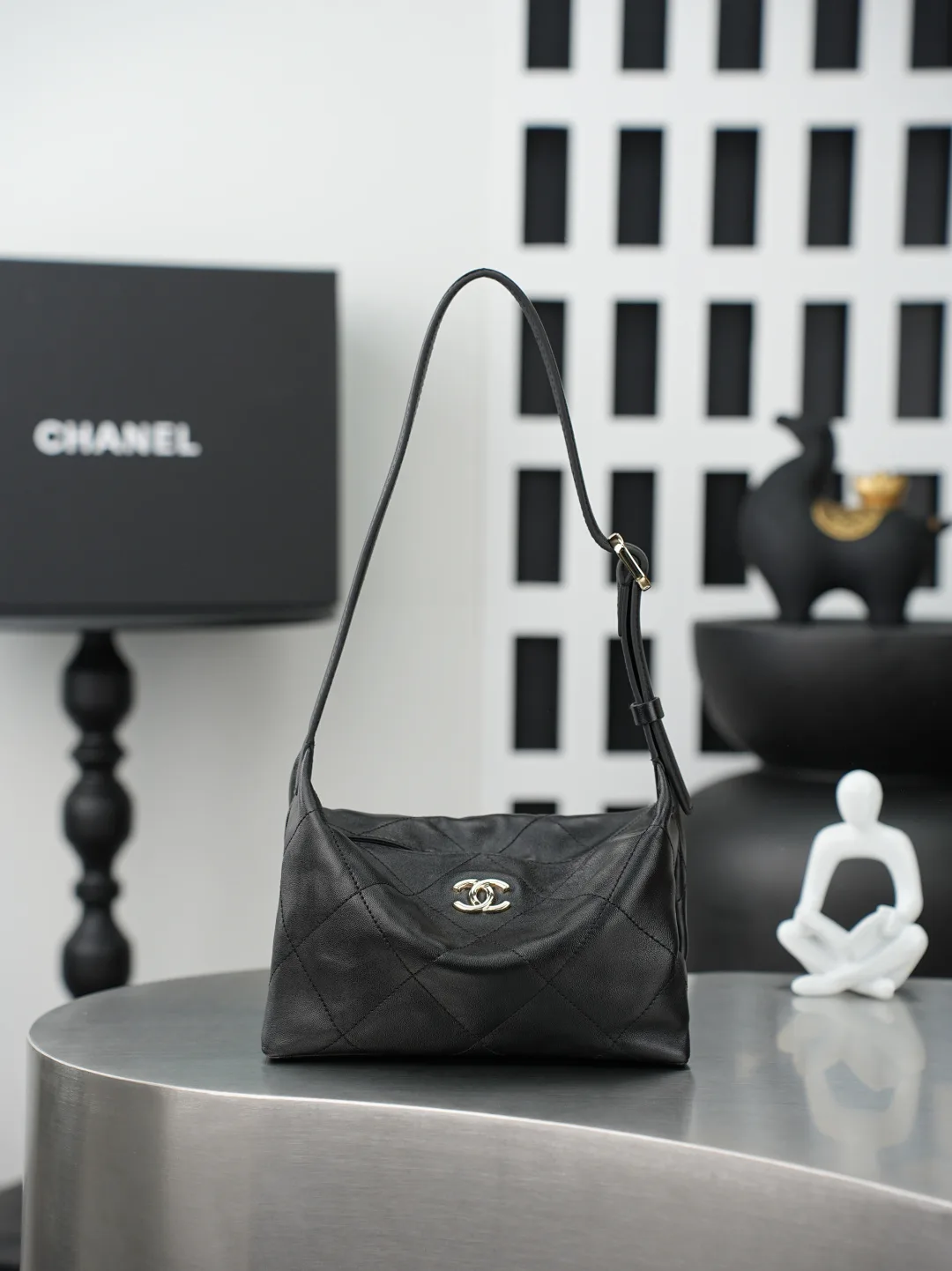 Chanel Gabrielle Black Quilted Leather Hobo Bag product photo from LabelPicks