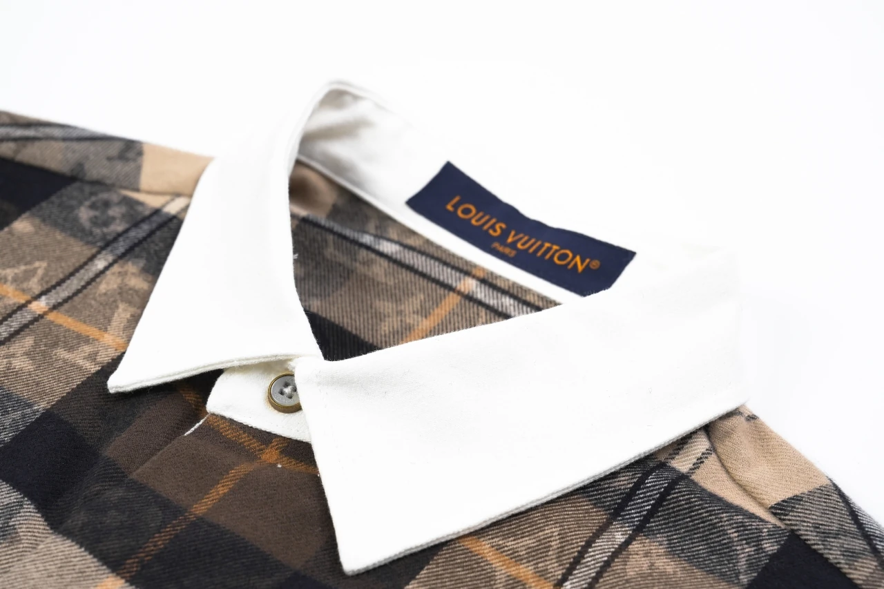 Louis Vuitton Brown Black Check Monogram Flannel Shirt product photo from LabelPicks