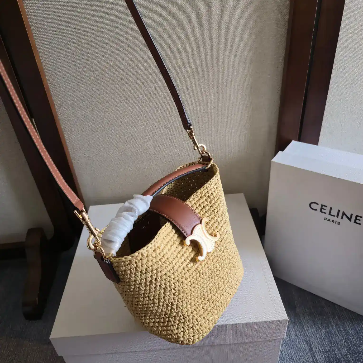 Celine Straw Woven Bucket Bag product photo from LabelPicks