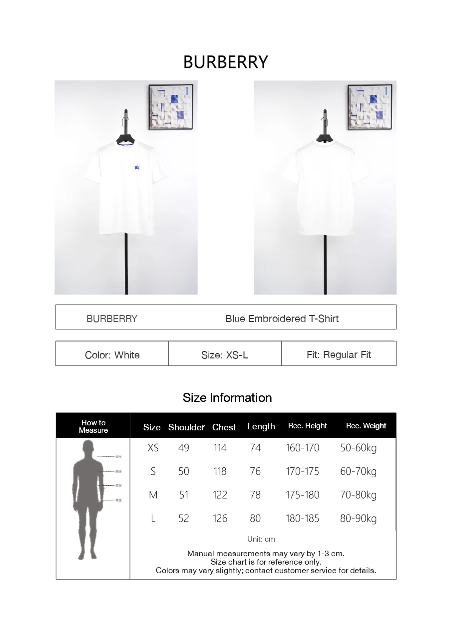 Burberry White Blue Equestrian Knight Embroidered T-Shirt product photo from LabelPicks