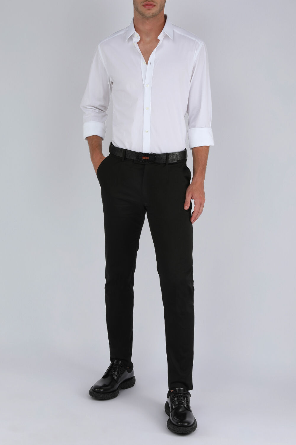 DOLCE & GABBANA חולצה מכופתרת ארוכה גולד פיט