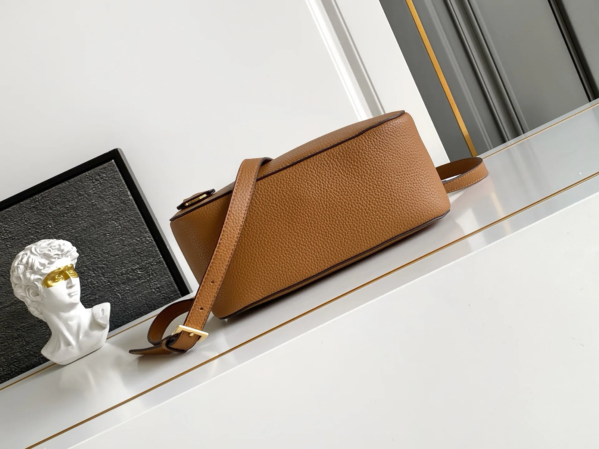 Prada Gold Grained Leather Top Handle Bag product photo from LabelPicks