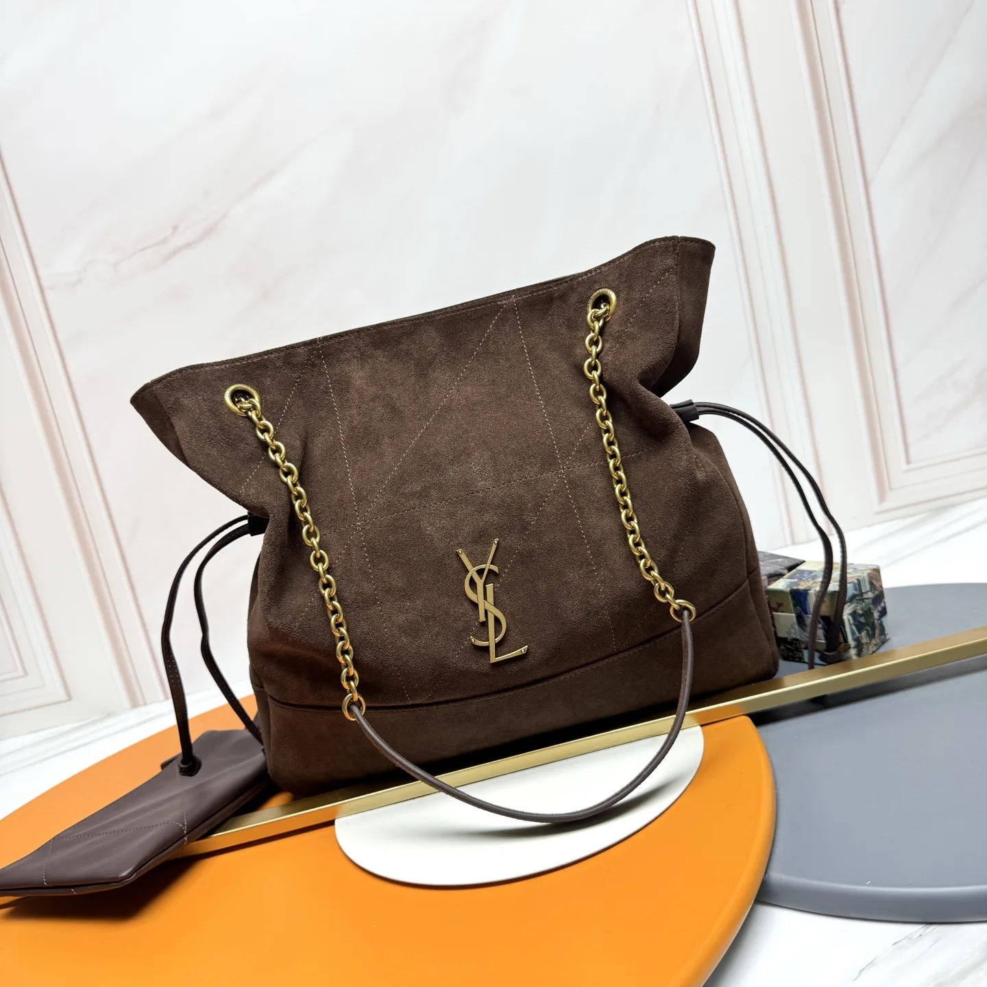 Saint Laurent Brown Jamie Lambskin Bucket Bag product photo from LabelPicks