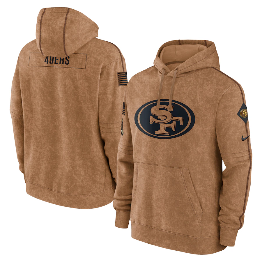 San Francisco 49ers Men's Nike Brown 2023 Salute To Service Club Pullover Hoodie
