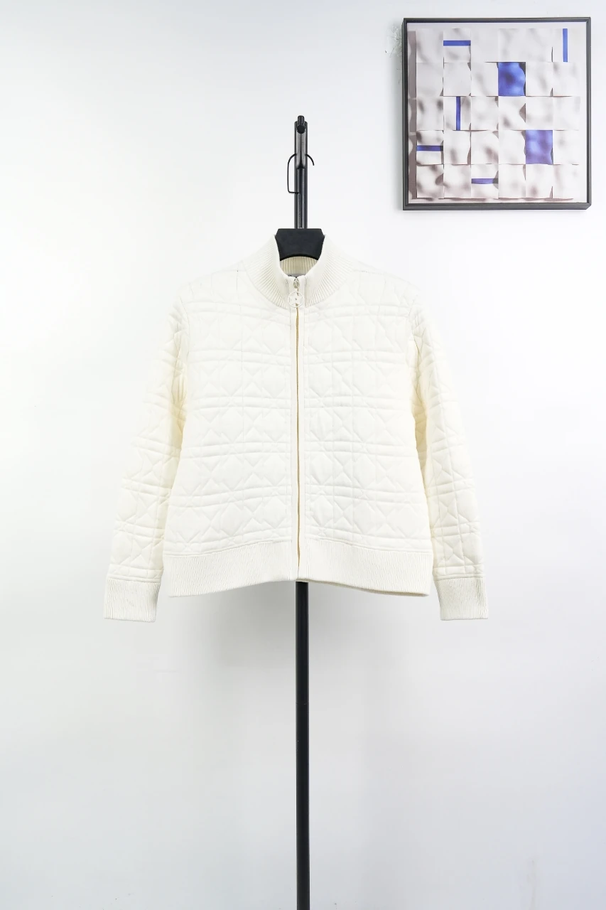 Dior Cream Quilted Knit Zip Jacket product photo from LabelPicks