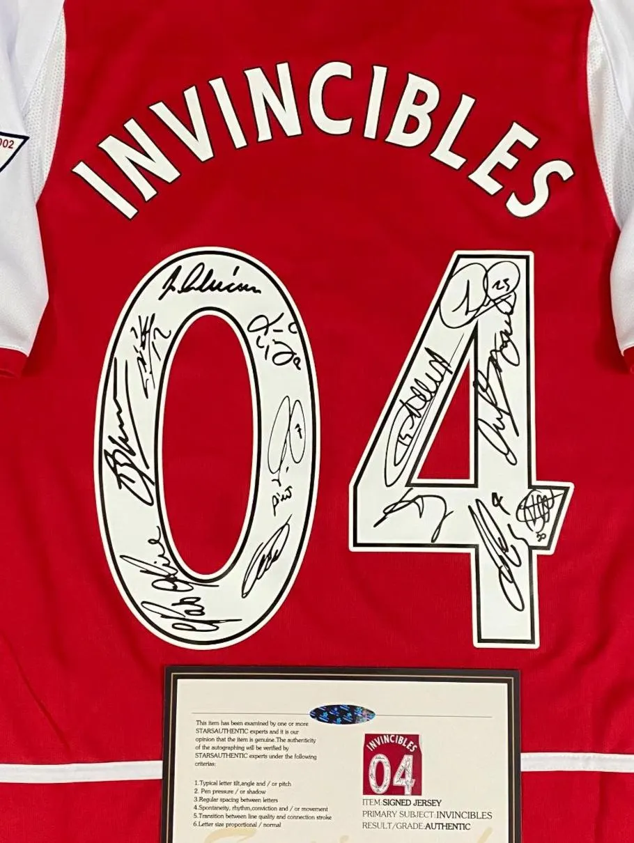 Arsenal FULL 2004 SIGNED Invincibles Team Squad Signature Jersey/Shirt + COA 03/04 Retro